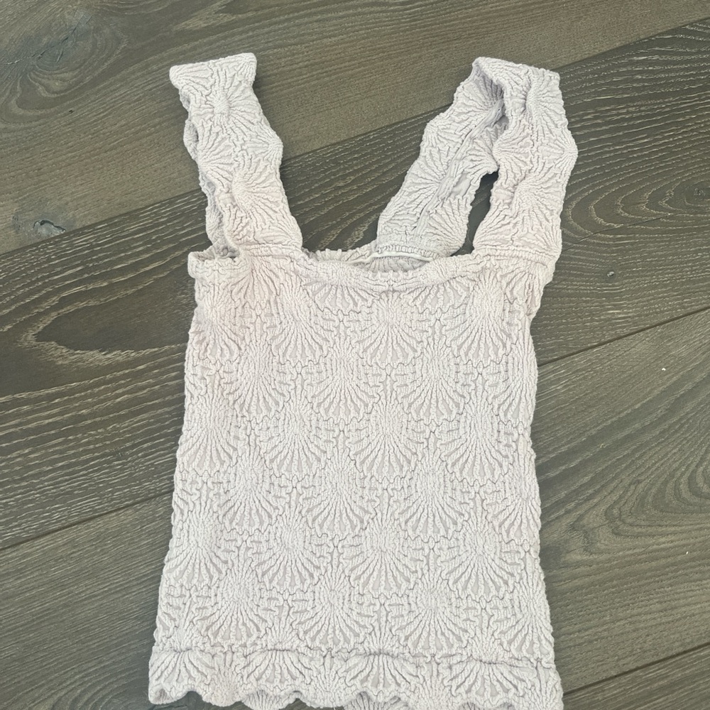 Textured Cream Sleeveless Top